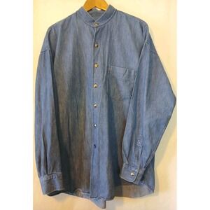 Vintage Stubbs Denim Shirt Mens XL Western Buffalo Nickel Buttons USA 90s  A121